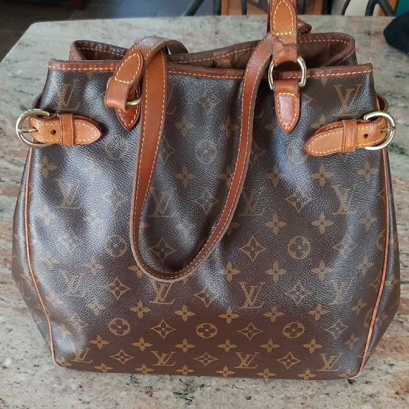 Louis Vuitton Handbags - Louis Vuitton Brown Monogram Canvas Shoulder Tote with Leather Trim